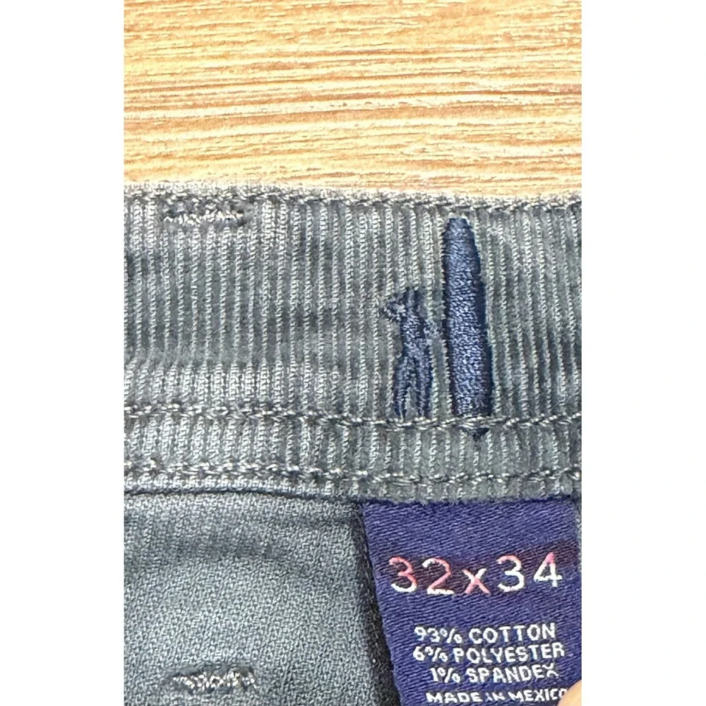 Johnnie-O Mens Wales Corduroy 5 Pocket Pants Charcoal Grey Straight Leg Sz 32x34